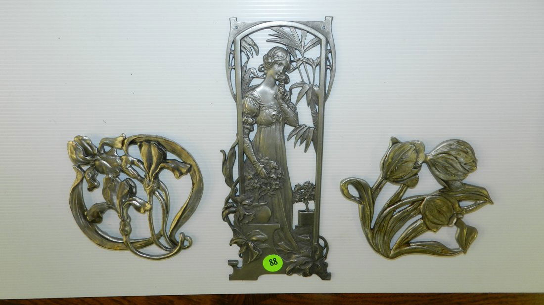 3 piece plaques / trivets Art Nouveau (style) purchased: 3 piece plaques / trivets Art Nouveau (style) purchased in Prague