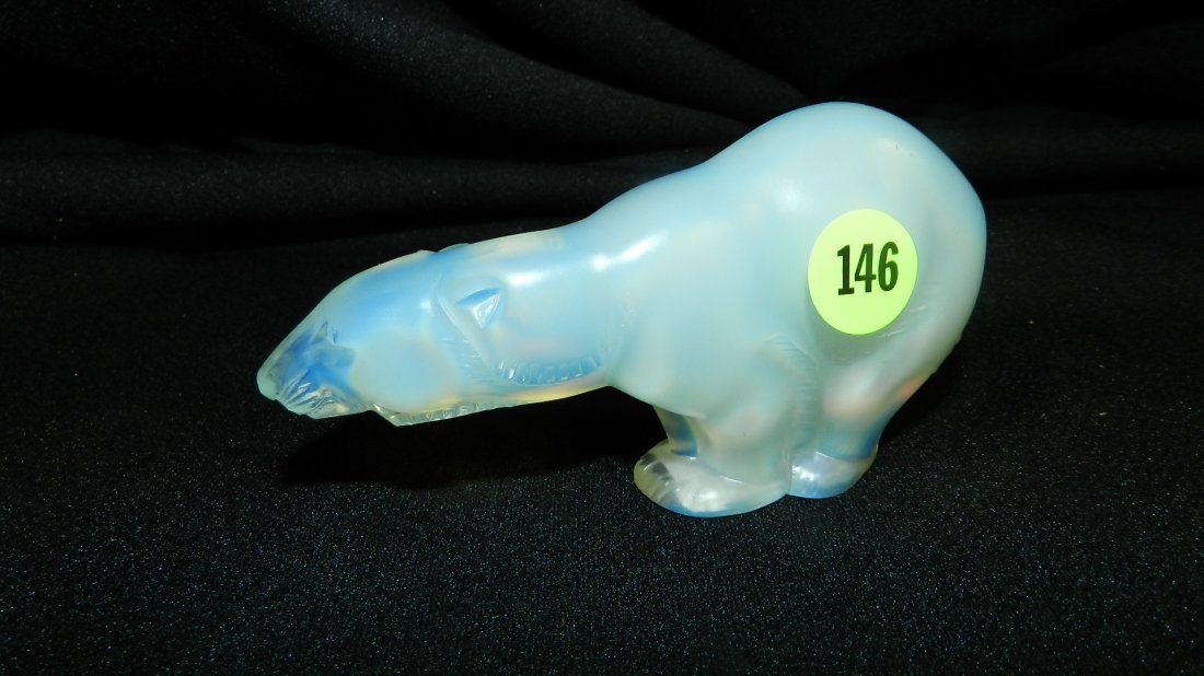 original signed Sabino Paris opalescent glass Bear cond: original signed Sabino Paris opalescent glass Bear cond Vg 2 3/4