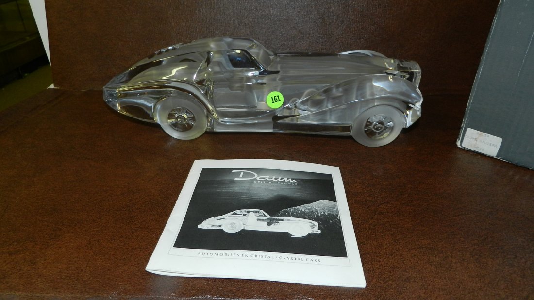 Wonderful signed Daum France crystal coup riviera car,: Wonderful signed Daum France crystal coup riviera car, mint condition, in box