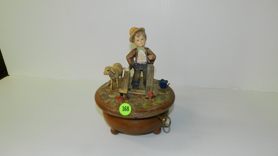 Original, Vintage, Thorens movement Anri Swiss wind up: Original, Vintage, Thorens movement Anri Swiss wind up wooden carved music box. Song title "Goodbye" working