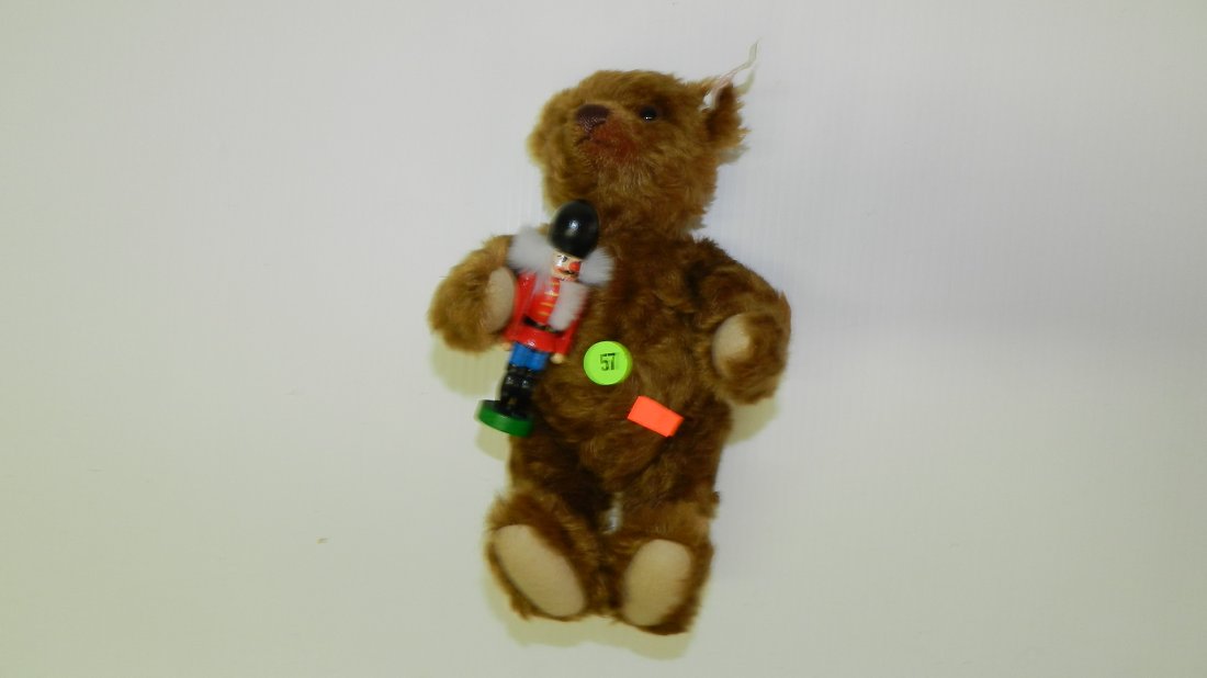 Original German Steiff teddy bear with tag & button in: Original German Steiff teddy bear with tag & button in ear, with nut cracker tag #037955 COND. Like new / Mint 10"