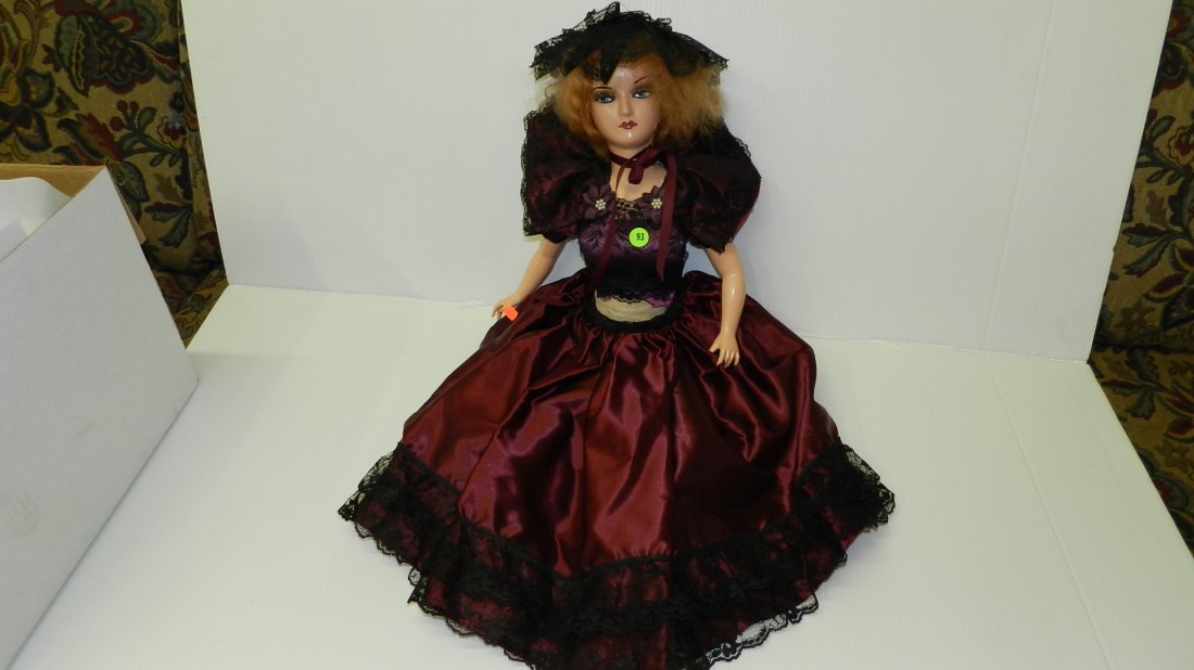 Wonderful Antique / Vintage French boudoir composition: Wonderful Antique / Vintage French boudoir composition painted bed doll. With original outfit. APROX. 21" COND. G, as seen