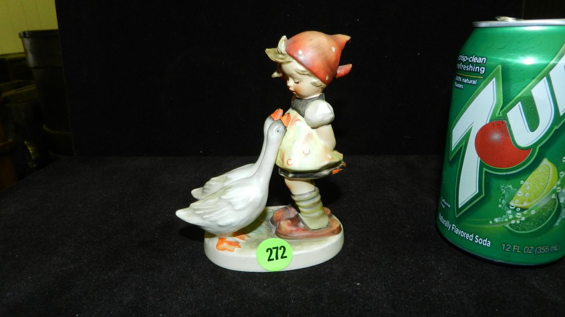 756) original vintage M.I. Hummel figurine, cond VG gir: 756) original vintage M.I. Hummel figurine, cond VG girl washing doll