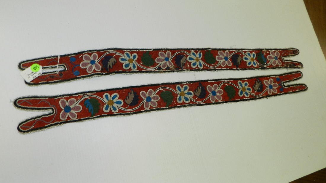 2 piece Native American handmade beaded straps, as seen: 2 piece Native American handmade beaded straps, as seen