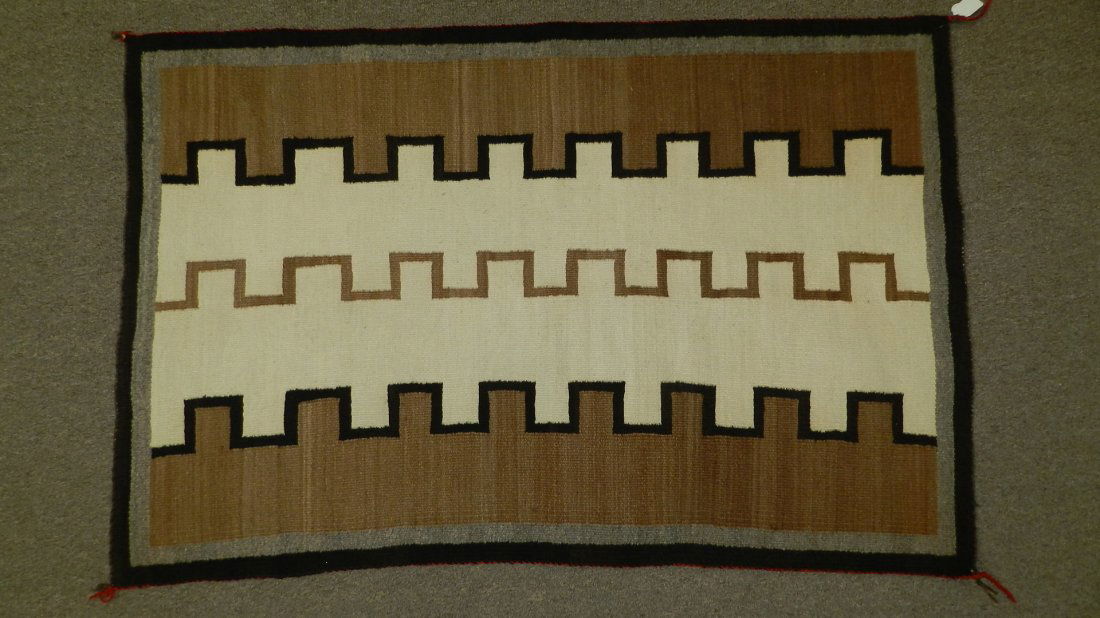 Authentic Native American hand woven two gray hills Nav: Authentic Native American hand woven two gray hills Navajo rug 33 X 50.5, light spotting.