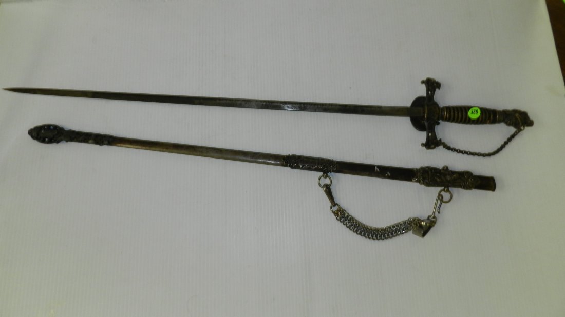 19) Knights of Columbus Templar sword, with scabbard.: 19) Knights of Columbus Templar sword, with scabbard. As seen.