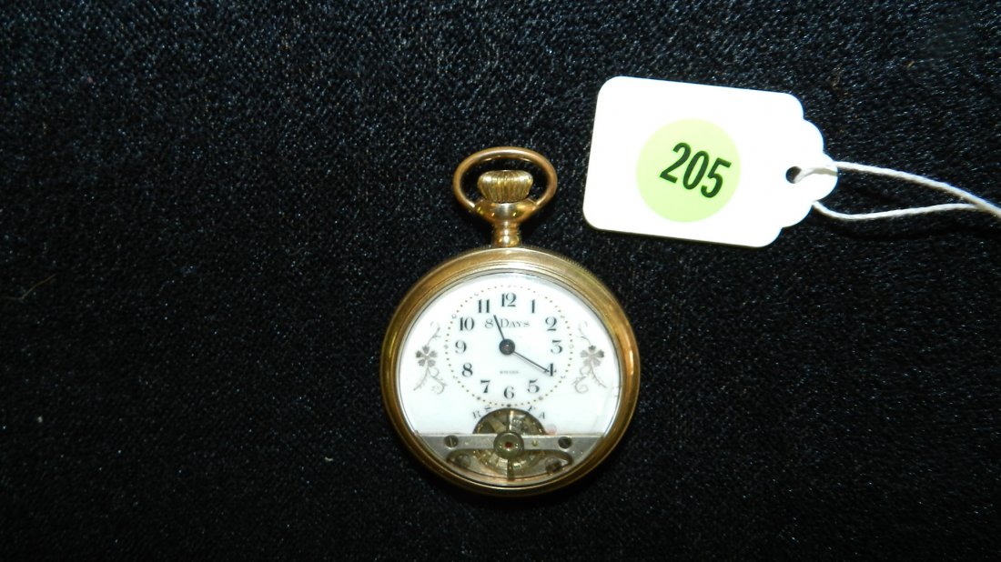 Wonderful antique mens gold plated, pocket watch by Sw: Wonderful antique mens gold plated, pocket watch by Swiss Ancre Watch Co, measures 3" from case to stem.