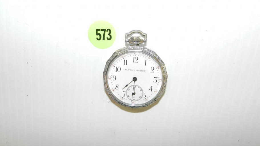 Nice Mens Antique Pocket Watch, By Altrue Buren, 17 Jew
