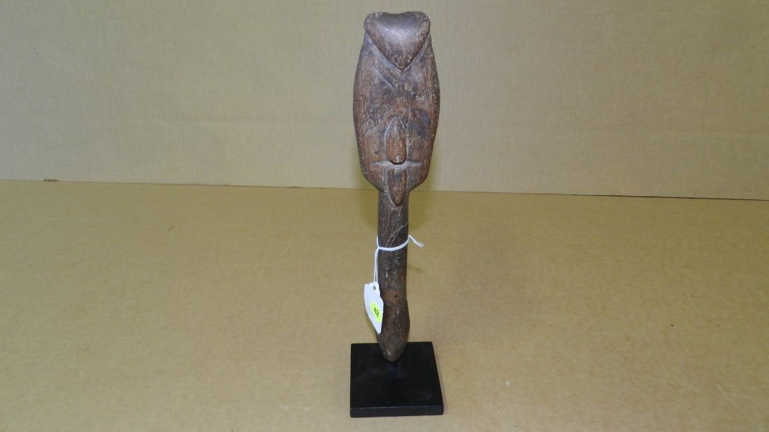 5344) African carved Wood implement (Whistle?) from: 5344) African carved Wood implement (Whistle?) from West Africa, COND G, 12"