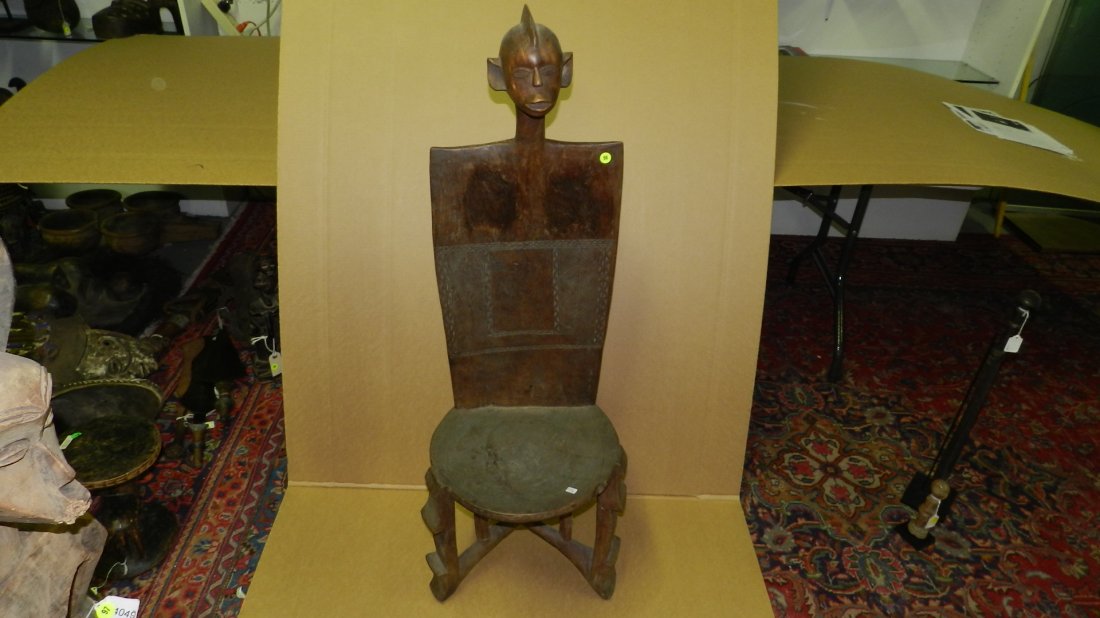 9323) African carved kneeling female figure, COND G, 45: 9323) African carved kneeling female figure, COND G, 45 1/4"