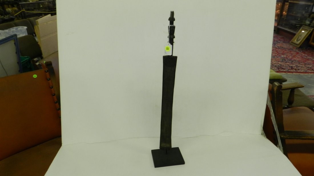 5082) African carved Tanzanian zither on display, 23": 5082) African carved Tanzanian zither on display, 23"