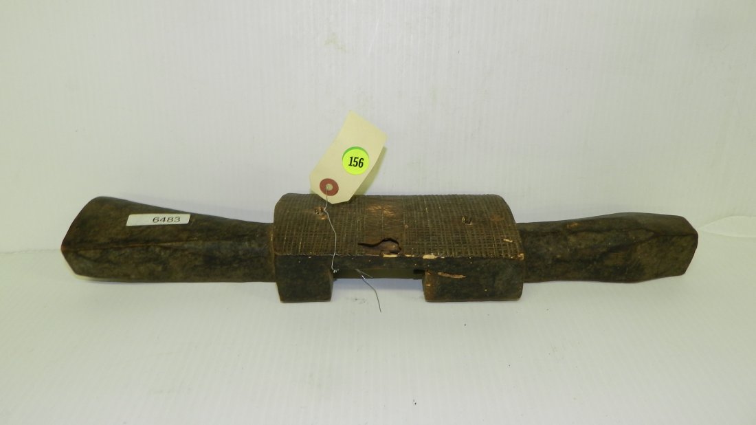 6483) African carved door lock as seen, 2 x 18 1/2 x 4: 6483) African carved door lock as seen, 2 x 18 1/2 x 4
