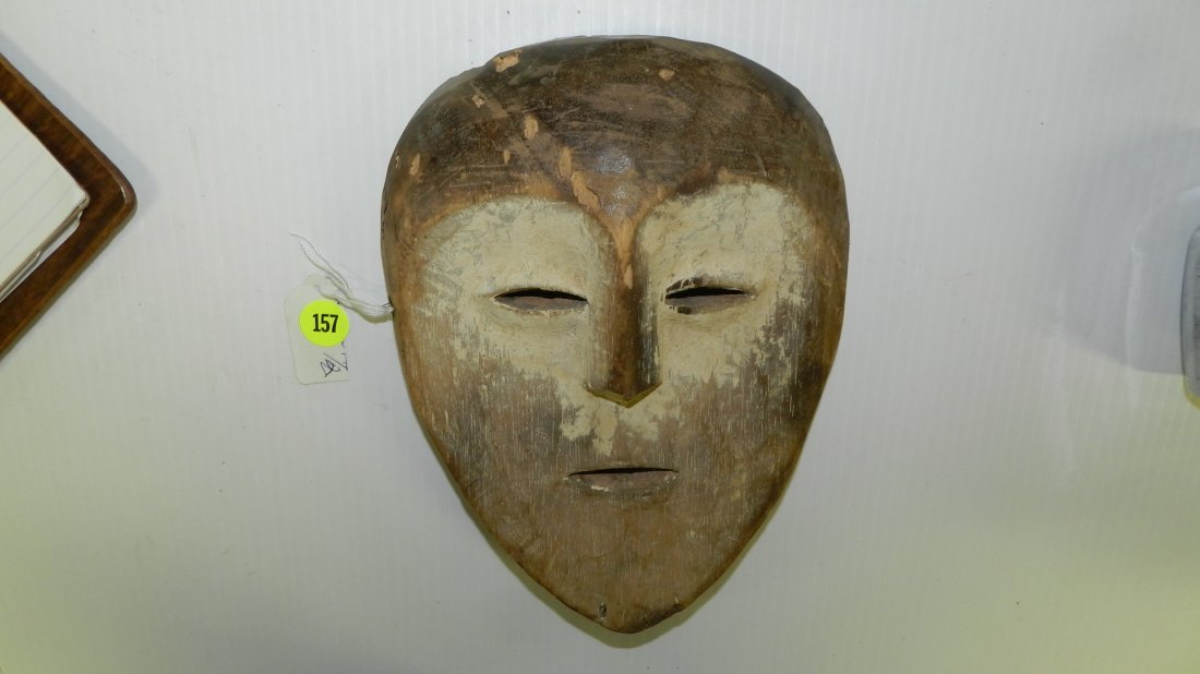3271) African carved Face mask, DR Congo, 9x7: 3271) African carved Face mask, DR Congo, 9x7