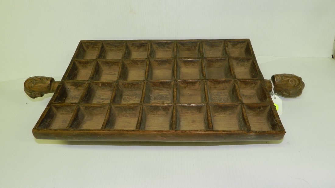 10057) nice African carved Luba game board (28 cells) 4: 10057) nice African carved Luba game board (28 cells) 4 x 25 x 11 1/2