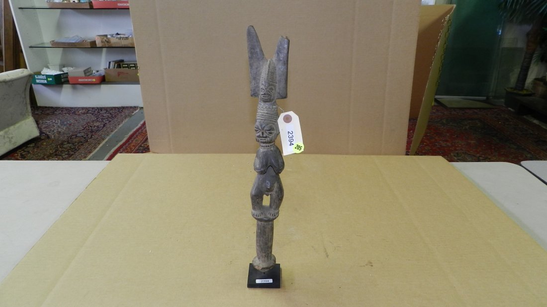 2394) African carved Shango staff, from Nigeria, 19": 2394) African carved Shango staff, from Nigeria, 19"
