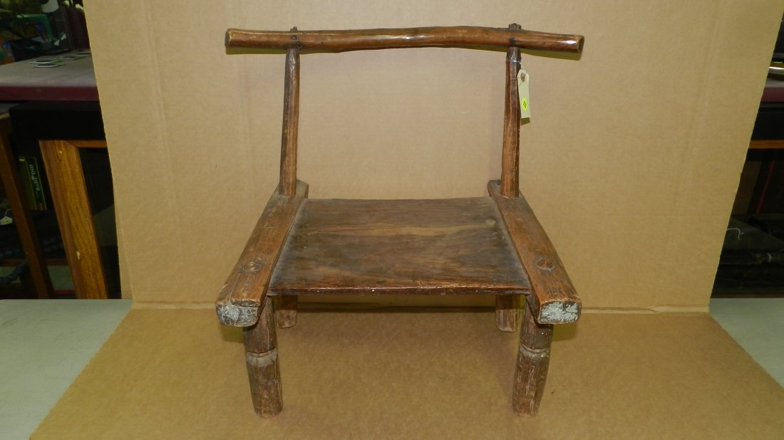 6669) African carved Baule chair, from Ivory Coast. 20: 6669) African carved Baule chair, from Ivory Coast. 20 1/2 x 6 3/4 x 14 1/2