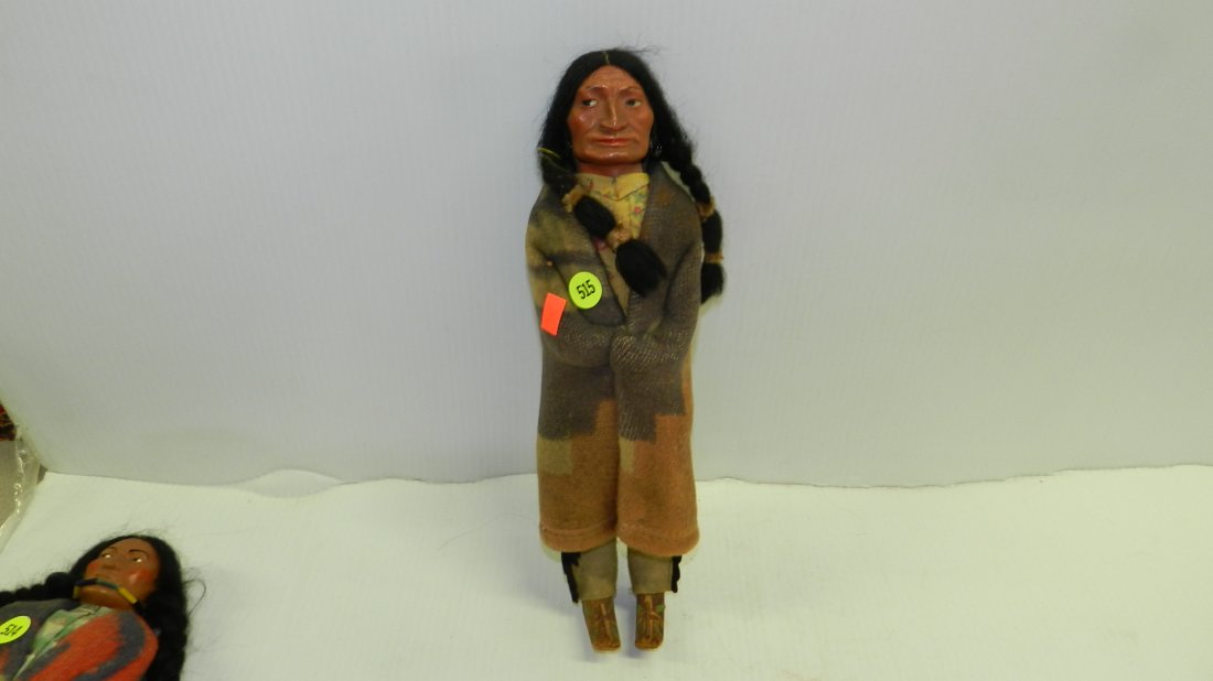 Original Antique / vintage Native American Skookum: Original Antique / vintage Native American Skookum doll, with painted face, wrapped in Navajo style