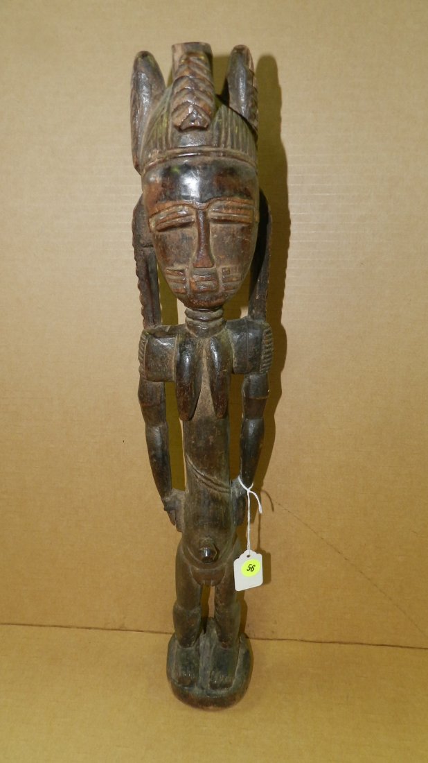 1690) African carved standing female figure. 23": 1690) African carved standing female figure. 23"