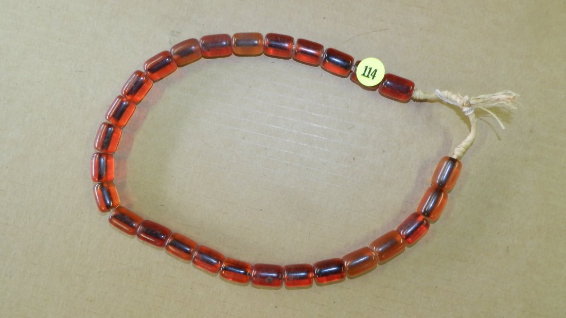 B) African trade bead necklace 12": B) African trade bead necklace 12"