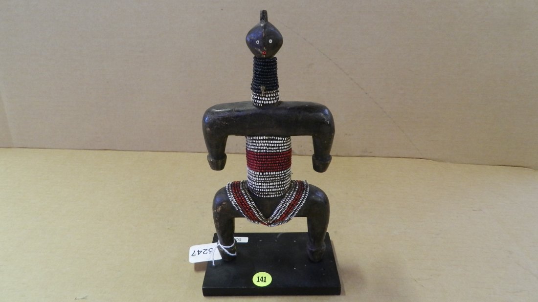 5247) Unique African Namji doll 10 3/4 with stand from: 5247) Unique African Namji doll 10 3/4 with stand from the Namji of Cameroon