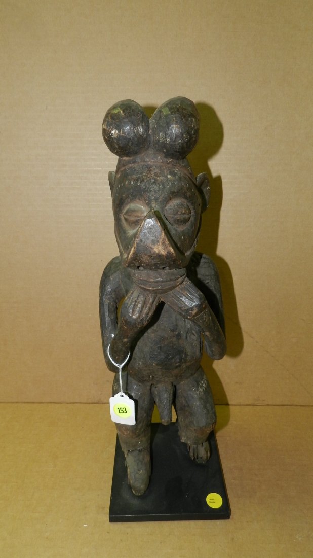 9274) African Yaka standing male figure 18" with stand,: 9274) African Yaka standing male figure 18" with stand, from the Yaka DR Congo