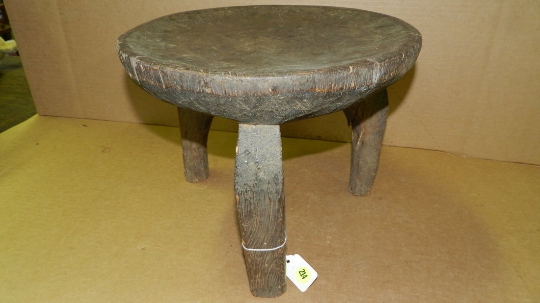 10058) African 3 legged stool 11 x 13: 10058) African 3 legged stool 11 x 13