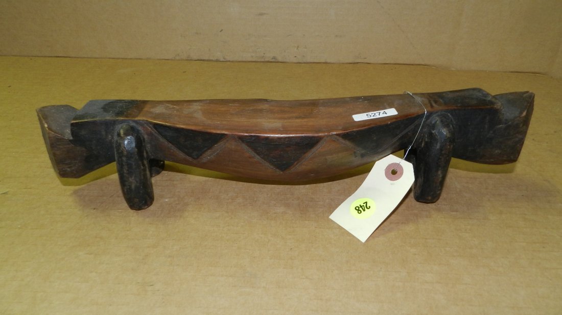 5274) African Diviner's tool (or head rest) 15 x 3: 5274) African Diviner's tool (or head rest), from Tanzania. 15 x 3