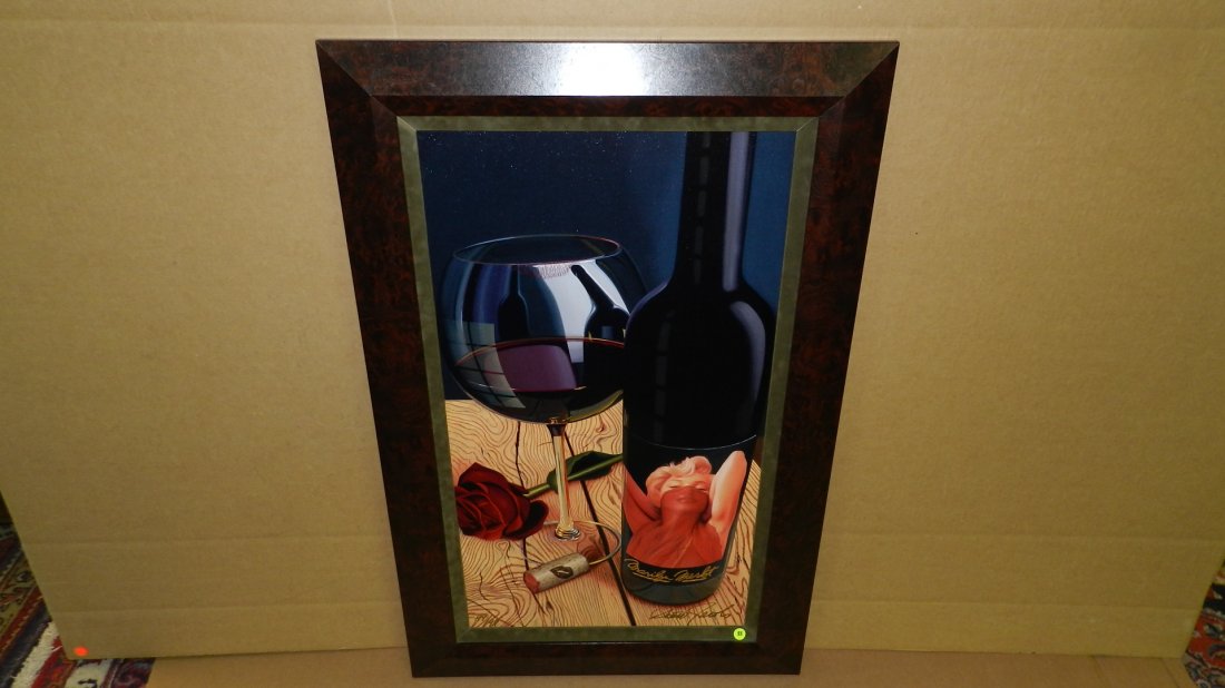 signed and numbered limited edition 99/99 by Scott: signed and numbered limited edition 99/99 by Scott Jacobs "Marilyn Merlot" Roses Or Red" Giclee on Canvas, frame is 39 1/2 x 25 1/2 art is 31 1/2 x 17 1/2