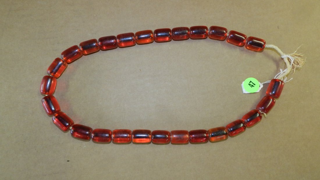 B) African trade bead necklace. 11": B) African trade bead necklace. 11"