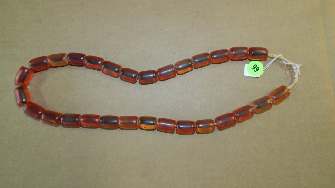 B) African trade bead necklace 13": B) African trade bead necklace 13"