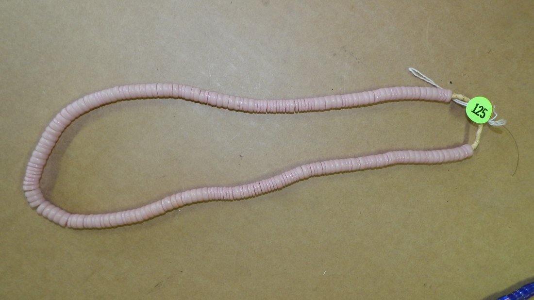B) African trade bead necklcae, 12": B) African trade bead necklcae, 12"