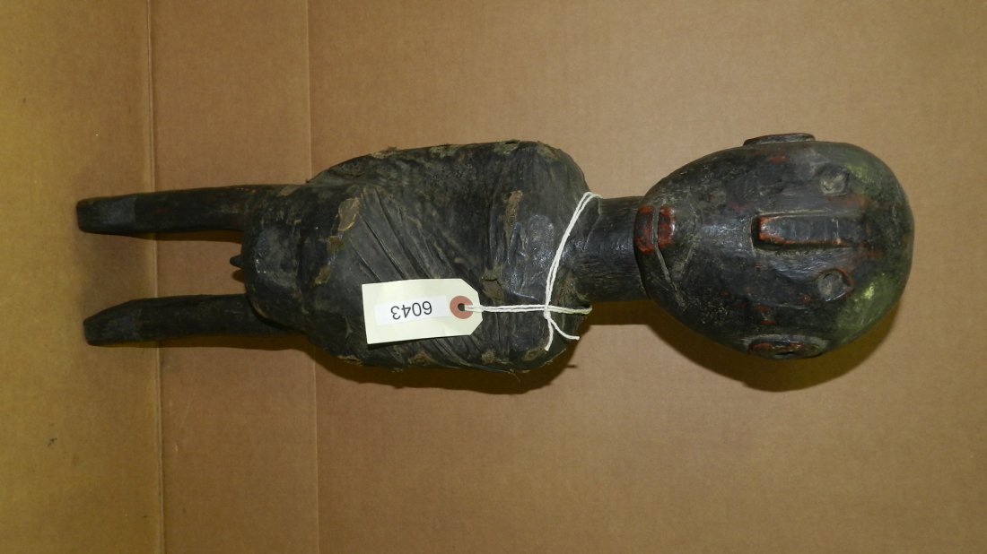 6043) African carved figure 22": 6043) African carved figure 22"