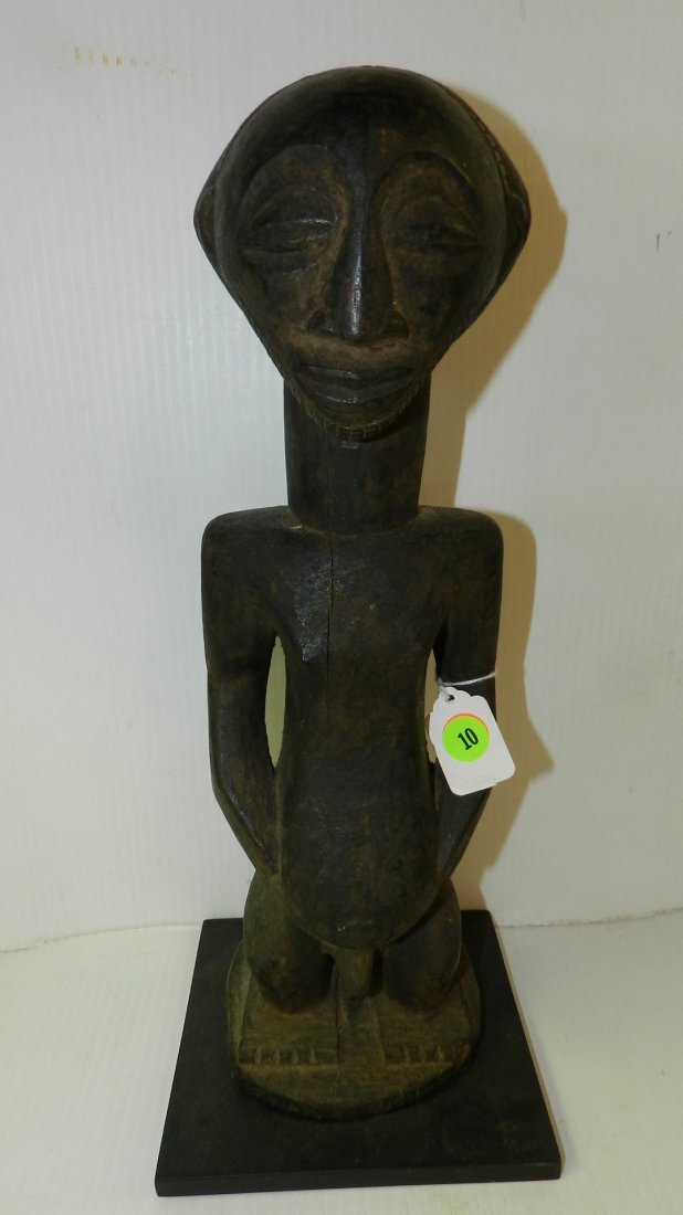 3775) African hand carved Male ancestor figure,: 3775) African hand carved Male ancestor figure, Singiti, Hemba DR Congo 16 1/2"
