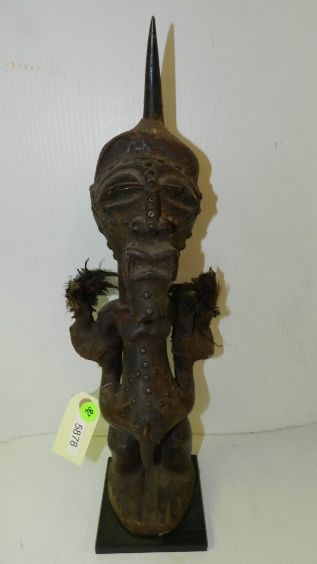 5878) African carved Songye figure 19" DR Congo: 5878) African carved Songye figure 19" DR Congo
