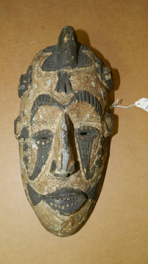 West African carved mask (Baule?) 17 x 6 1/2 x 3 1/2: West African carved mask (Baule?) 17 x 6 1/2 x 3 1/2