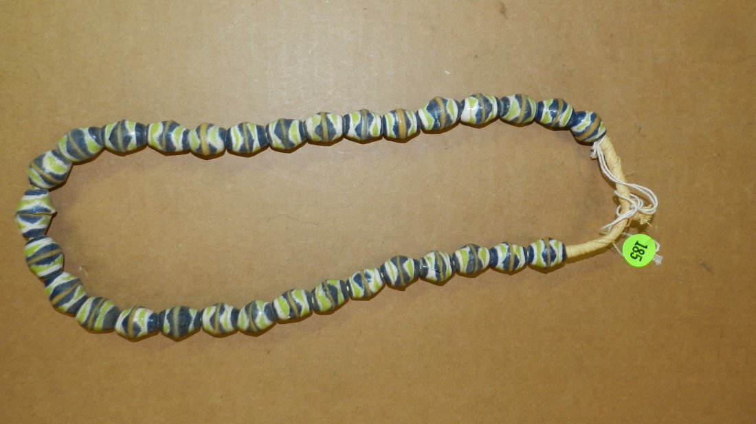 B) African trade bead necklace 12": B) African trade bead necklace 12"