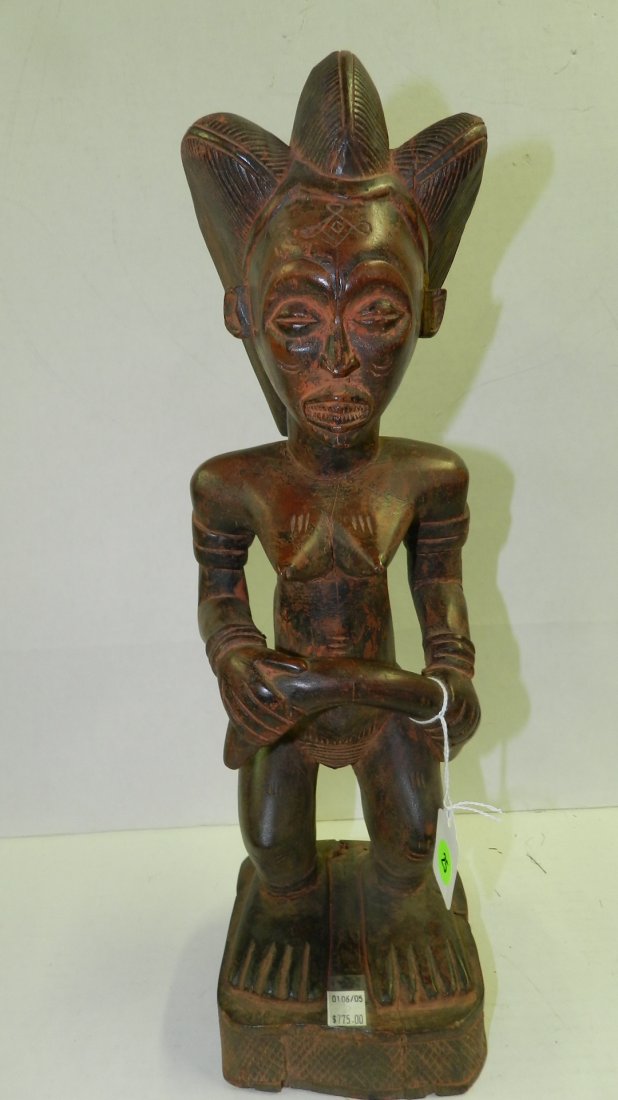 2372) Central African carved standing female figure. 19: 2372) Central African carved standing female figure. 19"