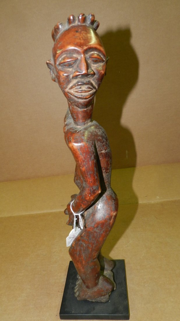 1683) African carved male standing figure from DR Congo: 1683) African carved male standing figure from DR Congo. 18 1/2"