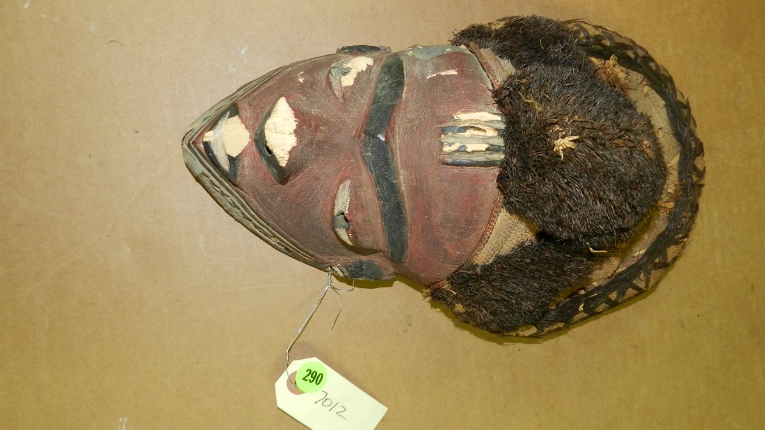 7012) African carved mask, as found 12": 7012) African carved mask, as found 12"