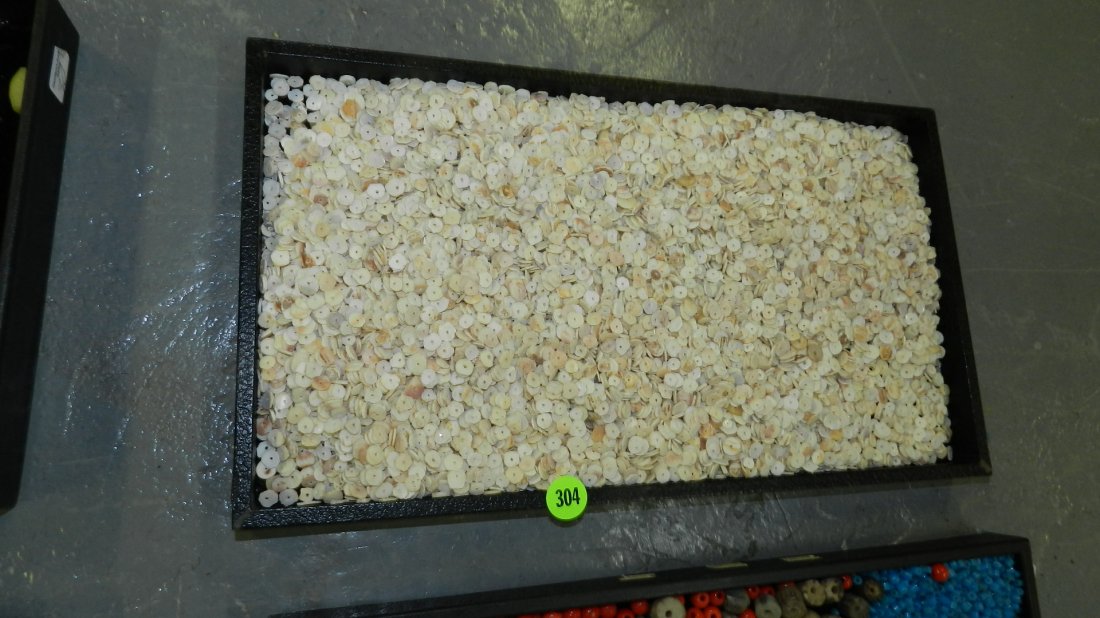 B) tray of African trade beads, various sizes, styles,: B) tray of African trade beads, various sizes, styles, materials, NO tray