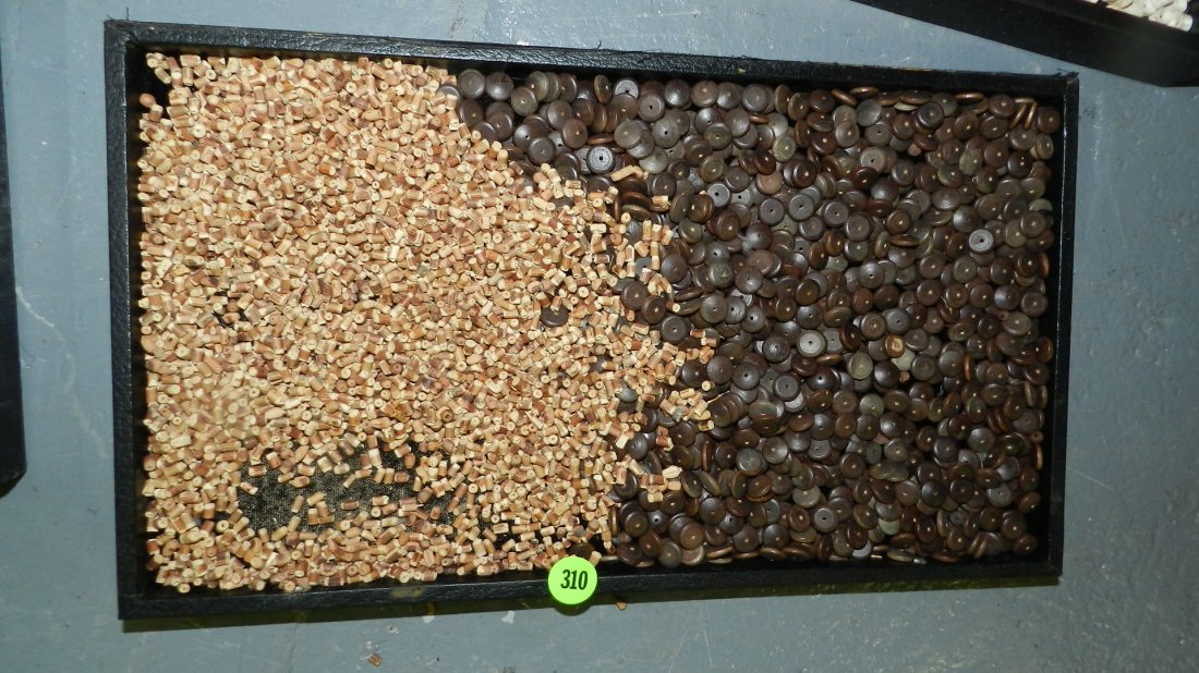 B) tray of African trade beads, various sizes, styles,: B) tray of African trade beads, various sizes, styles, materials, NO tray