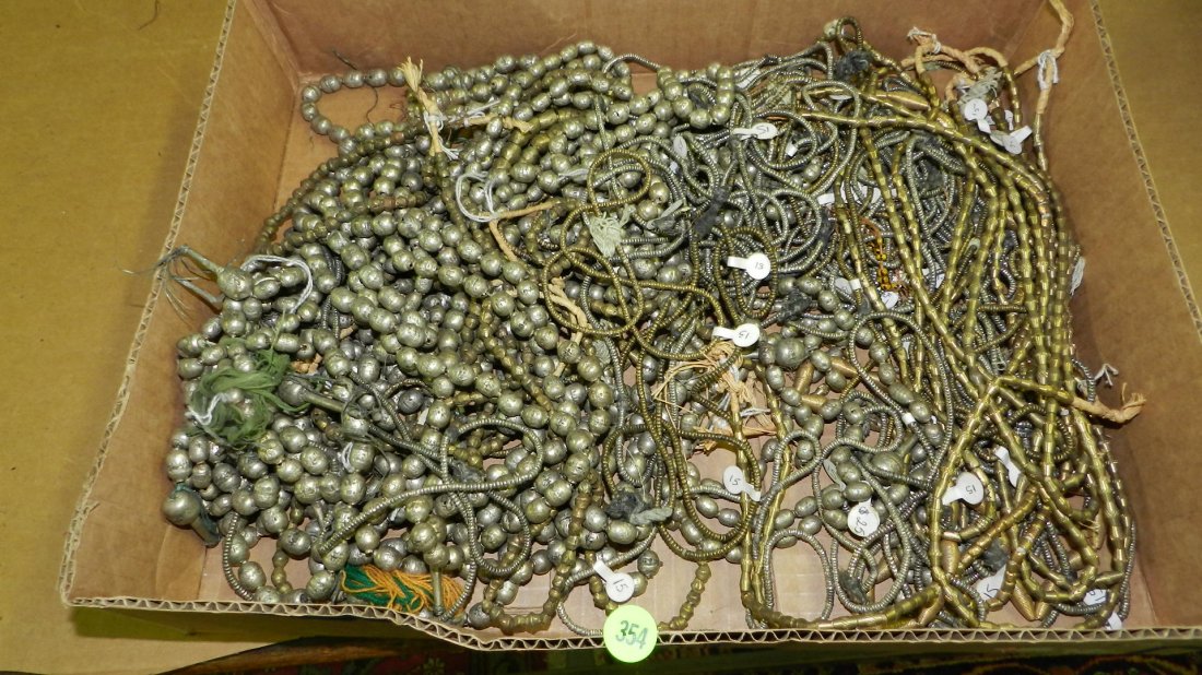 large group of handmade African trade bead necklaces, N: large group of handmade African trade bead necklaces, No tray