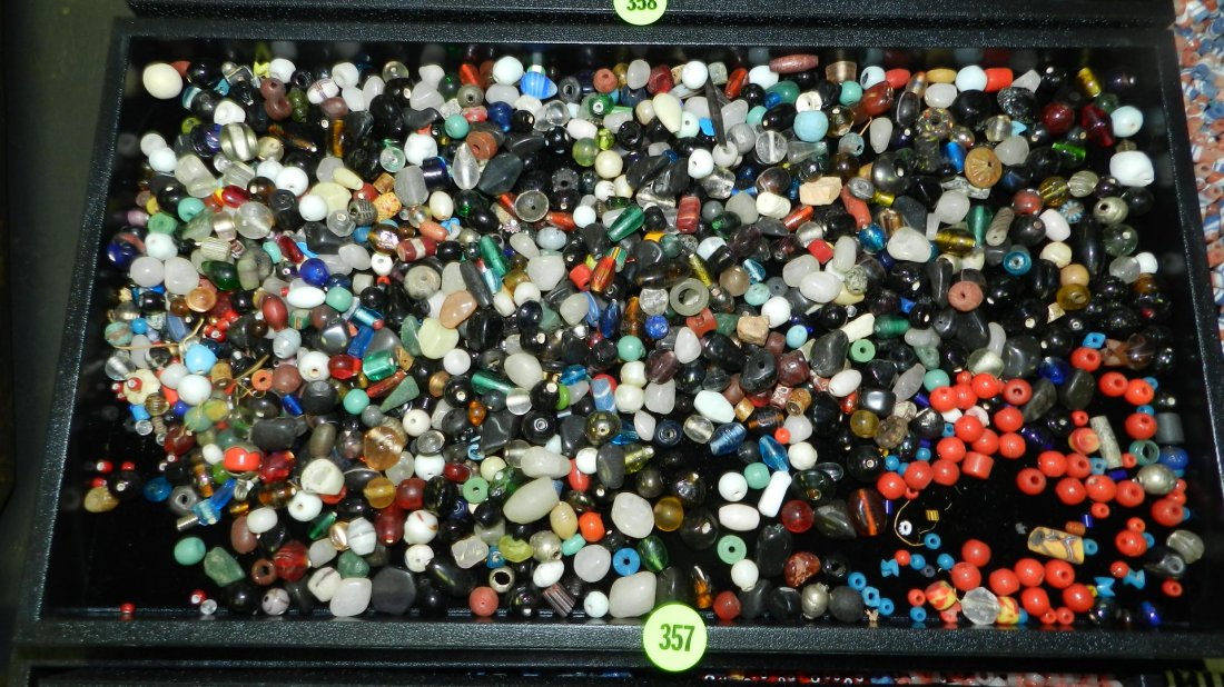 large group of handmade African trade bead necklaces, N: large group of handmade African trade bead necklaces, No tray