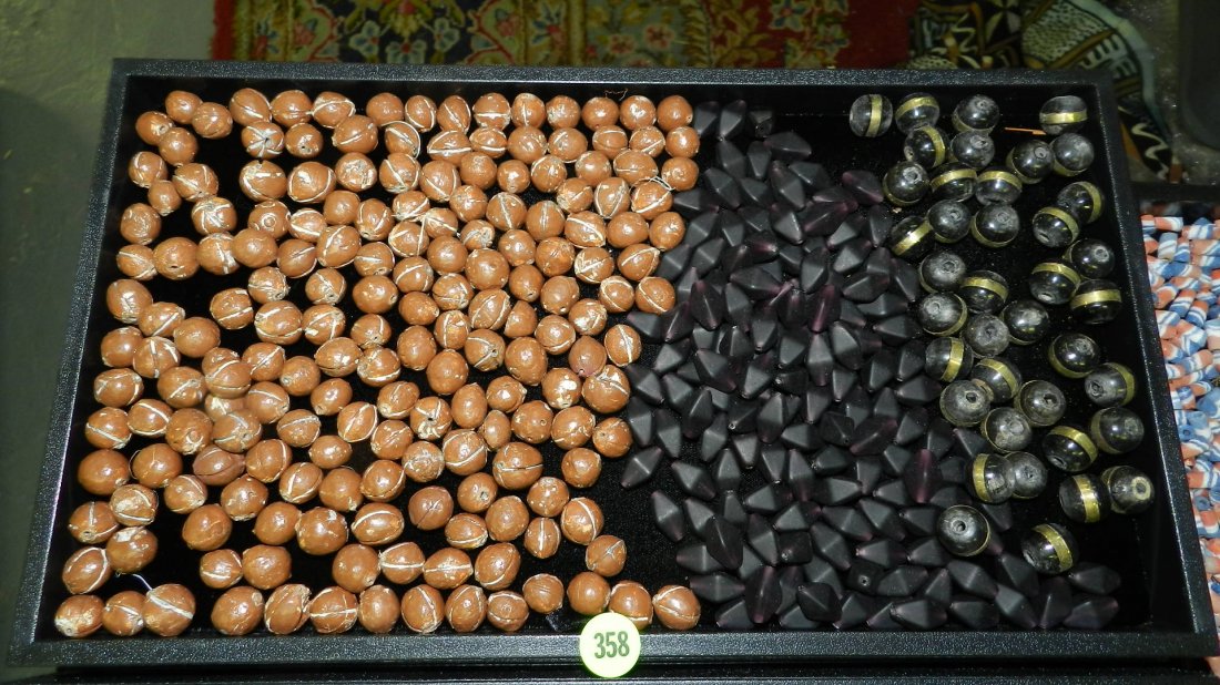 large group of handmade African trade bead necklaces, N: large group of handmade African trade bead necklaces, No tray
