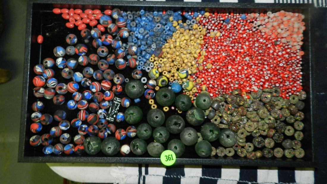 large group of handmade African trade bead necklaces, N: large group of handmade African trade bead necklaces, No tray