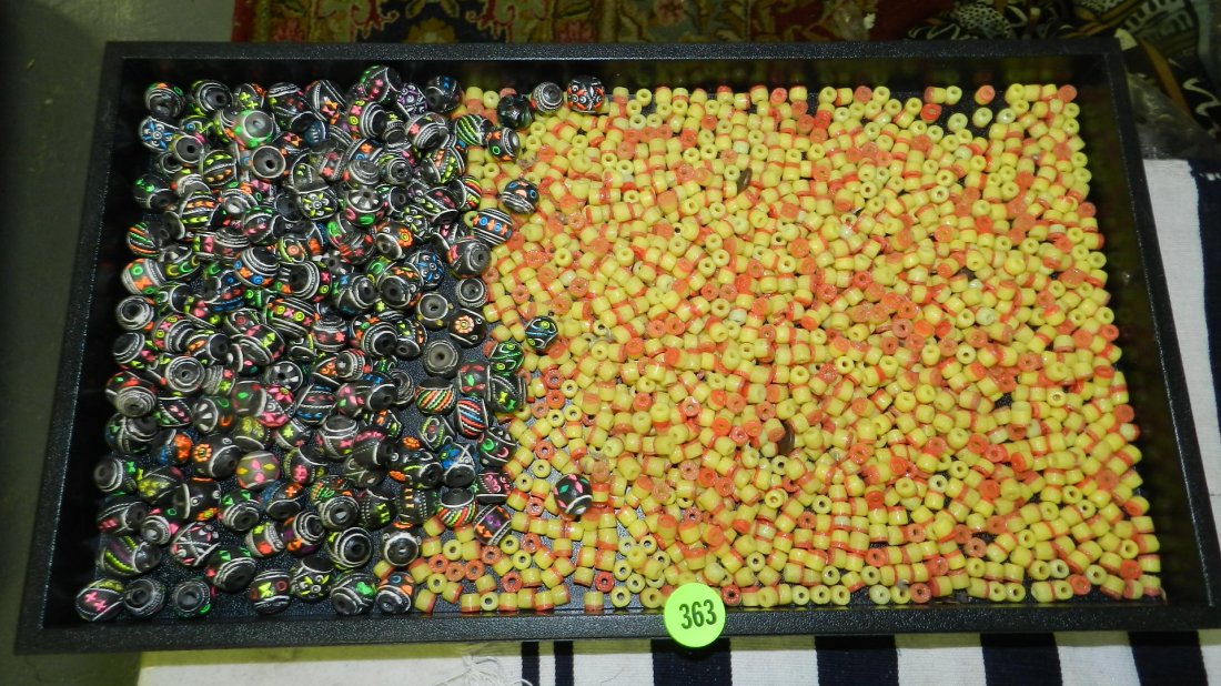 large group of handmade African trade bead necklaces, N: large group of handmade African trade bead necklaces, No tray