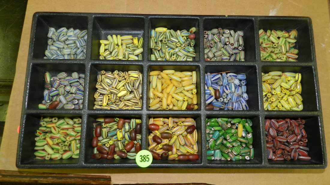 large group of loose African trade beads for making nec: large group of loose African trade beads for making necklaces, No tray, various sizes, shaped and colors