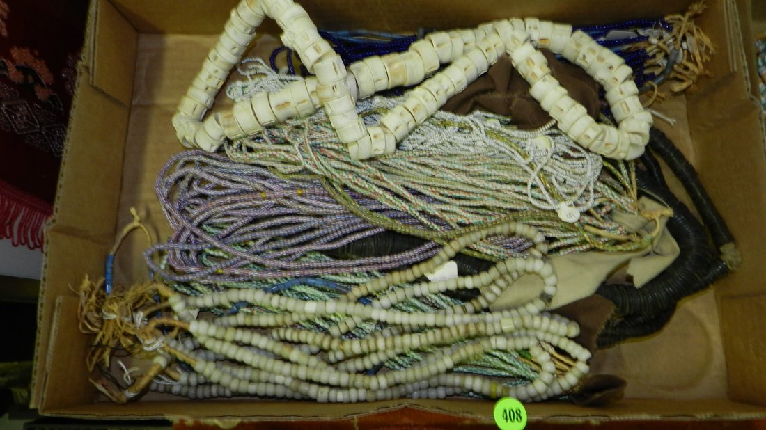 large group of handmade African trade bead necklaces, N: large group of handmade African trade bead necklaces, No tray