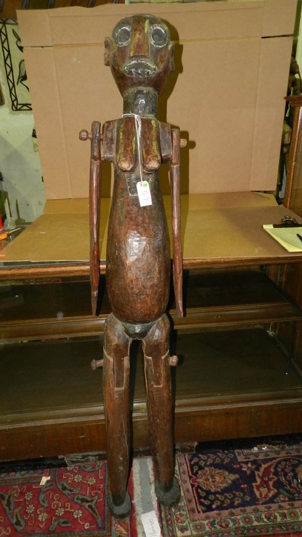 57) Large carved East African figure 69" SSR: 57) Large carved East African figure 69" SSR