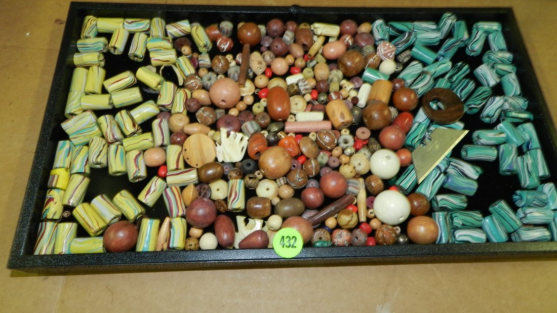large group of loose African trade beads for making nec: large group of loose African trade beads for making necklaces, No tray, various sizes, shaped and colors no tray
